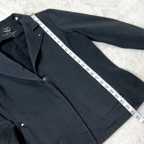 Zenergy by Chico's Black Jersey Knit collared Zip Jacket - Size 2 (Large/12) - Picture 6 of 12